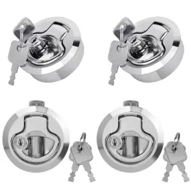 Biugaaufai 729767987538 Zinc Alloy 2 Inch Flush Pull Hatch Latch Lock Boat Deck Hardware Yacht 4 Pcs