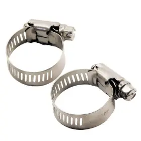 Be-pl-57204-dp Boat Hose Clamp Stainless Steel 3/8 Inch To 7/8 Silver Pair -
