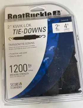 279-f13111 Boatbuckle Boat Buckle Kwik-lok Tie Downs 2 Inch Wide 4ft Length Pack