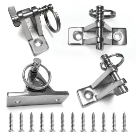 Boatpro 735530762554 4 Pack Bimini Top Deck Hinge Hardwarewith Pin And Ring316 Stainless Steel Fre