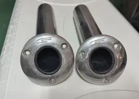 1785031 Boston Whaler Pair Of Oem Flush Mount Stainless Rod Pole Holder 30 Degree-angled