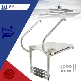 Bt7974b Botjj With Telescoping 3-step Stainless Steel Ship Ladder Platform Marine Usa