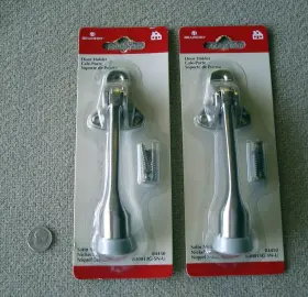84450 Brainerd New Old Stock 5 Inch Kickdown Door Holder Satin Nickel Pl Brass Metal