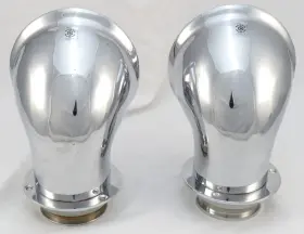 B325c Briggs Marine 2 5 Inch Chromed Bronze Cowl Vents With Deck Plates Plugs - New