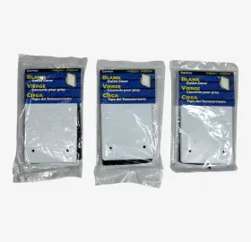 E980cmcar Carlon Weather Proof Blank White Outlet Cover - 3 Pack