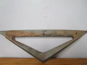C605 Century 1950s Vintage Resorter Wood Boat Chrome Bronze Stern Emblem Vent Plate
