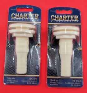 Cm52252 Charter Marine 2 3/4 Inch Thru-hull Fittings 19 Mm Nylon