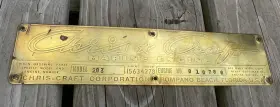 816786 Chris Craft Vintage Boat Marine Engine Hull Tag Model 283