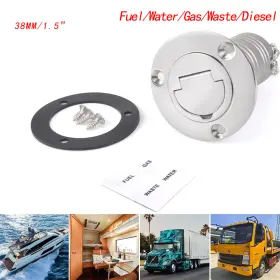 Tkc-38-fg Cnraqr 38mm 1.5 Inch Keyless Cap Boat Fuel Deck Filler For 316 Stainless Steel Flush Mount