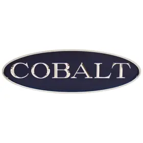 452998 Cobalt Boats Boat Emblem 4 1/8 X 12 5/8 Inch Navy / Chrome Abs