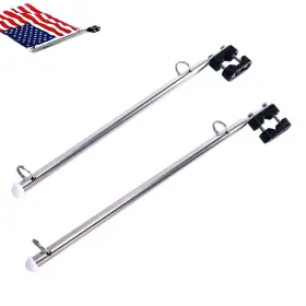 Coc-lf 971881530730 2pcs Adjustable Stainless Steel Rail Mount Boat Pulpit Staff 2/3 Inch - 1 1/4 Bo