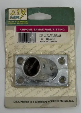 F80-042-1 D.i.y. Marine Chrome Zamak Rail Fittings 7/8 Inch 60 Degree Rectangle Base W Set Screw New Nip