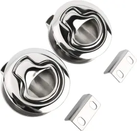 No-0164-02 Dasmarine 2 Pcs 2inch Steel Flush Pull Locker Hatch Latch Lift Handle Marine Boat Hardware