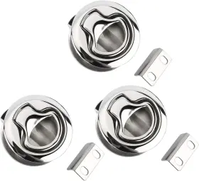 No-0164-03 Dasmarine 3 Pcs 2inch Steel Flush Pull Locker Hatch Latch Lift Handle Marine Boat Hardware