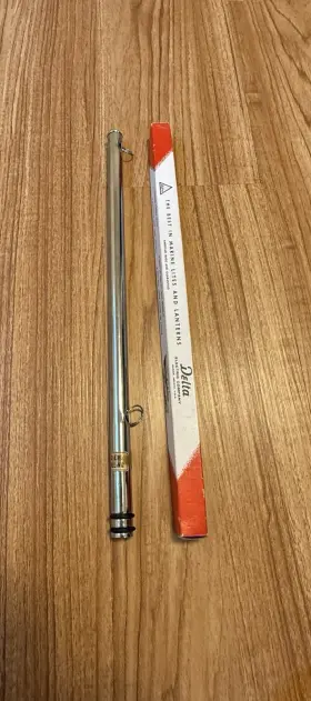 A-2546 Delta Vintage Boat Chrome Flag Marine Pennant Staff Nos Fits 3/8 Inch Bow Light Sockets