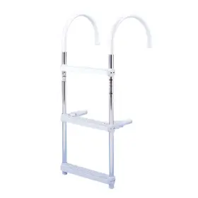 Dotline P3w/s Boat Aluminum 3 Step Ladder 11 Inch Hooks Center To For Gunwales 1
