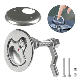 Eeekitonline 600609582909 Boat Cam Latch 316 Stainless Steel Marine Hatch Pull With Back Plate Screws