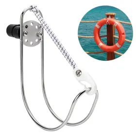 Eeekitonline 616361658196 Boat Ring Life Buoys Holder Stainless Steel Horseshoe Bracket Clamp Rail Mount