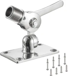 Alf9034 Eifagur 316 Stainless Steel Marine Vhf Antenna Ratchet Mount Adjustable Base 1pcs