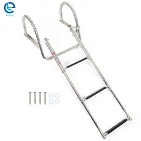 710332 Etecgo New 3 Steps Boat Ladder Stainless Steel Telescoping Folding Dock