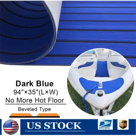 2nd-090240-d Evasports Eva Foam Boat Flooring Blue Swim Deck Mat 94.5 35 Marine Carpet Replacement