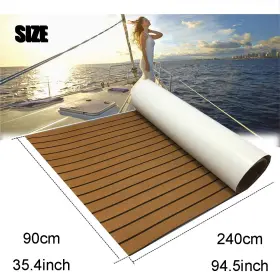 Brown-b-90240-2017-us-1 Evasports Eva Foam Boat Decking Marine Flooring Faux Teak Deck Floor Mat 94.5 Yacht Pad
