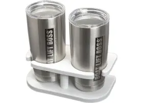 3005.5692 Extreme Max Adjustable 2-cup Holder For Square Pontoon Rails - White
