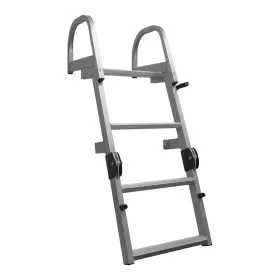 3006.8878 Extreme Max 810074516952 Deluxe Welded Aluminum Folding Dock Pontoon Ladder 3-step