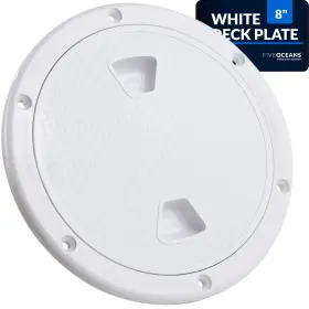 4232-1 Five Oceans 9.84in Deck Plate Round White Anti Uv Corrosion Resistant Boat Inspection Hatch