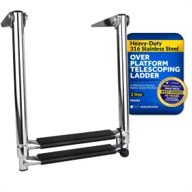 Five Oceans 810033303524 2 Step Telescoping Swim Ladder Over Platform - 316 Stainless Ste
