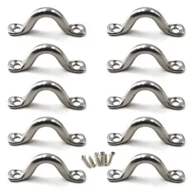 Flomore 079747414838 M6 Pad Eye Plate Strap 304 Stainless Steel Marine Handrail Grab Cabinet H