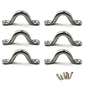 Flomore 079747414845 M8 Pad Eye Plate Strap 304 Stainless Steel Marine Handrail Grab Cabinet H