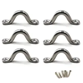Flomore 079747414852 M10 Pad Eye Plate Strap 304 Stainless Steel Marine Handrail Grab Cabinet