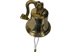 Fs2045 Foresti & Suardi Ships Bell 6 1/4 Inch Cast Polished Brass Victory And Italian