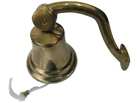 Fs2228 Foresti & Suardi Ships Bell 4 Inch Cast Polished Brass Victory And Made In Italy