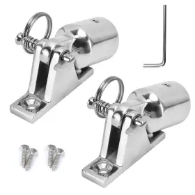 Gairen 774527012289 Bimini Top Hardware Deck Hinge Quick Release Pin Eye End Cap 316 Ss 2 Pair