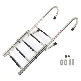 Glg13320g Galonga Stainless Steel Folding Ladder Unused Telescoping 400 Lb. Limit 2 Step 3