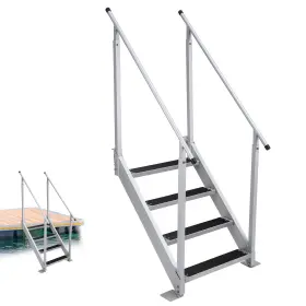 Tafq5wtr Gaomon Dock Ladder 4 Steps 500lbs Load Pool Adjustable Height Aluminum