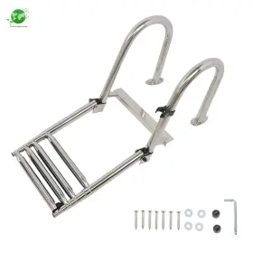 1297338 Gardenice 4 Step Platform Ladder Telescoping Stainless Steel Upper Deck Swim Boarding Boat