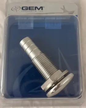 71001 Gem 316 Stainless Steel Boat Thru-hull Fitting Drain For 5/8 Inch I.d. Hose