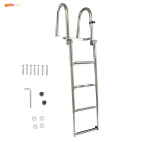 Icc2687343 Genrics 4 Step Pontoon Boat Ladder Foldable Stainless Steel Marine Yacht Us New