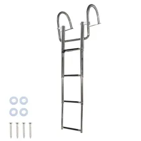 Gps3212248 Golfpartstore 4 Steps Pontoon Boat Ladder Stainless Steel With Pedal Hand Railing