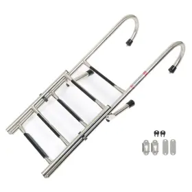 Gps3212352 Golfpartstore 5 Step Stainless Steel Folding Ladder Telescoping 400 Lb. Limit