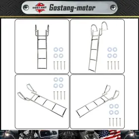 Gm1575237g Gostang New 4 Step Stainless Steel Telescoping Boat Ladder With Pedal Hand Railing