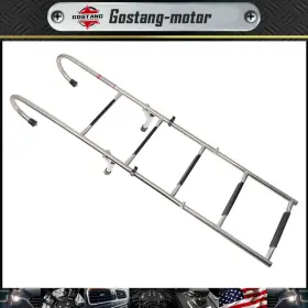 Gm1575288g Gostang New Stainless Steel Folding Ladder Telescoping 400 Lb. Limit 2 Step 3 Us