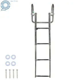 Hp92661 Happy19star 4 Steps Pontoon Boat Ladder Stainless Steel With Pedal Hand Railing