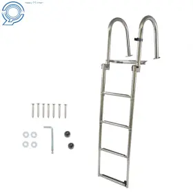Hp92667 Happy19star 4 Step Pontoon Boat Ladder Foldable Stainless Steel Marine Yacht Railing