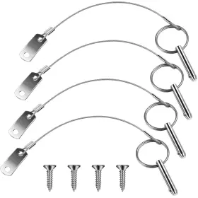 Hestya 738780992474 316 Stainless Steel Quick Release Pin With Lanyard Cable Prevents Loss 1/4 Inch