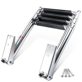 7341s Hoffen 4 Step Boat Ladder Stainless Steel Telescopic Pontoon Ex