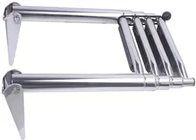 Hoffen 972171697058 4 Step Boat Ladder 316 Stainless Steel Telescoping Pontoon